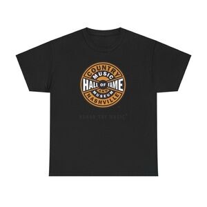 Gildan Men’s Black Country Music Hall of Fame Nashville T-Shirt Size Large‎